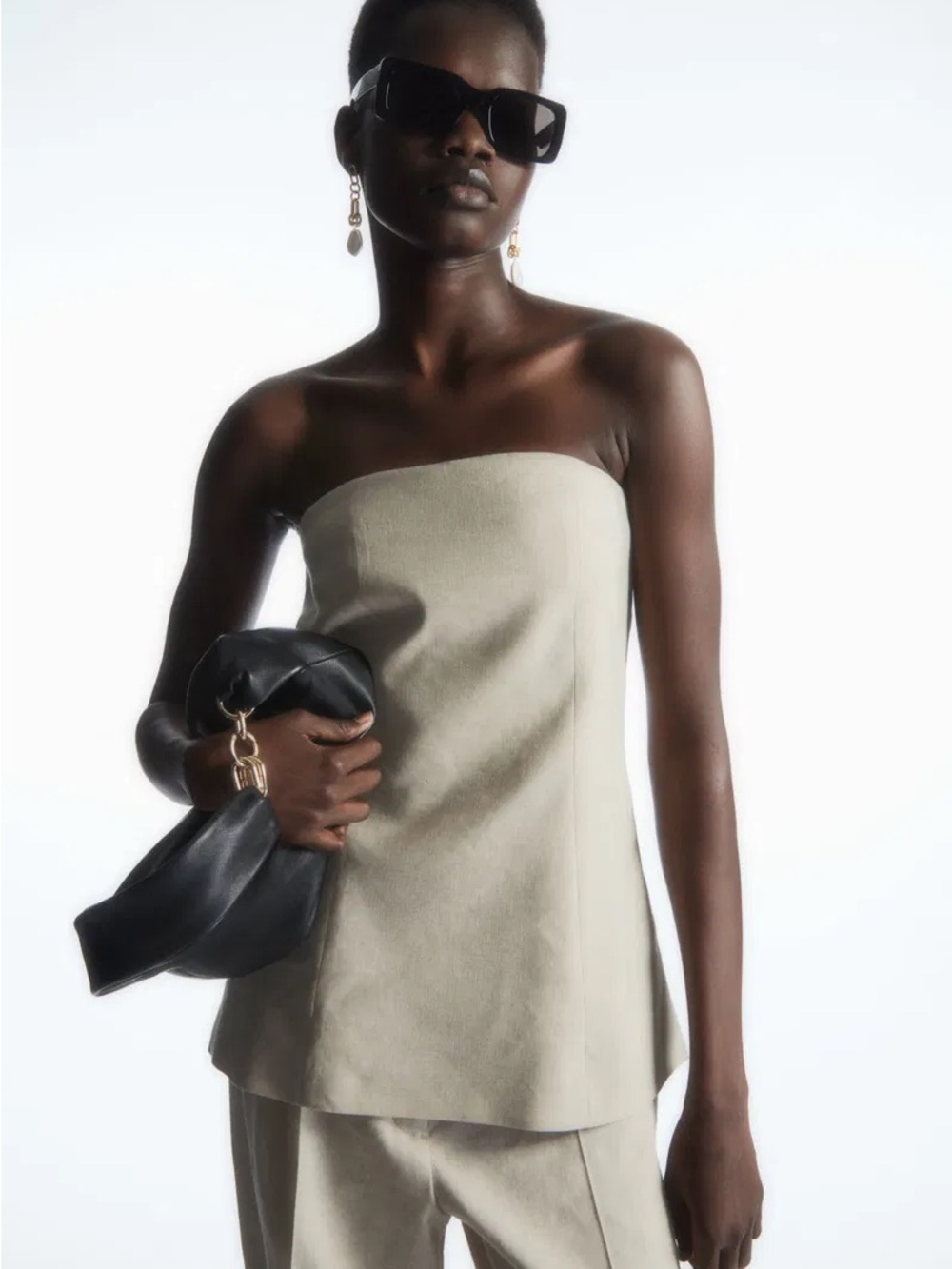 COS Linen Strapless Top
